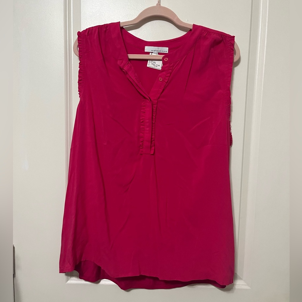 NWT Pink Sleeveless Blouse size XXL